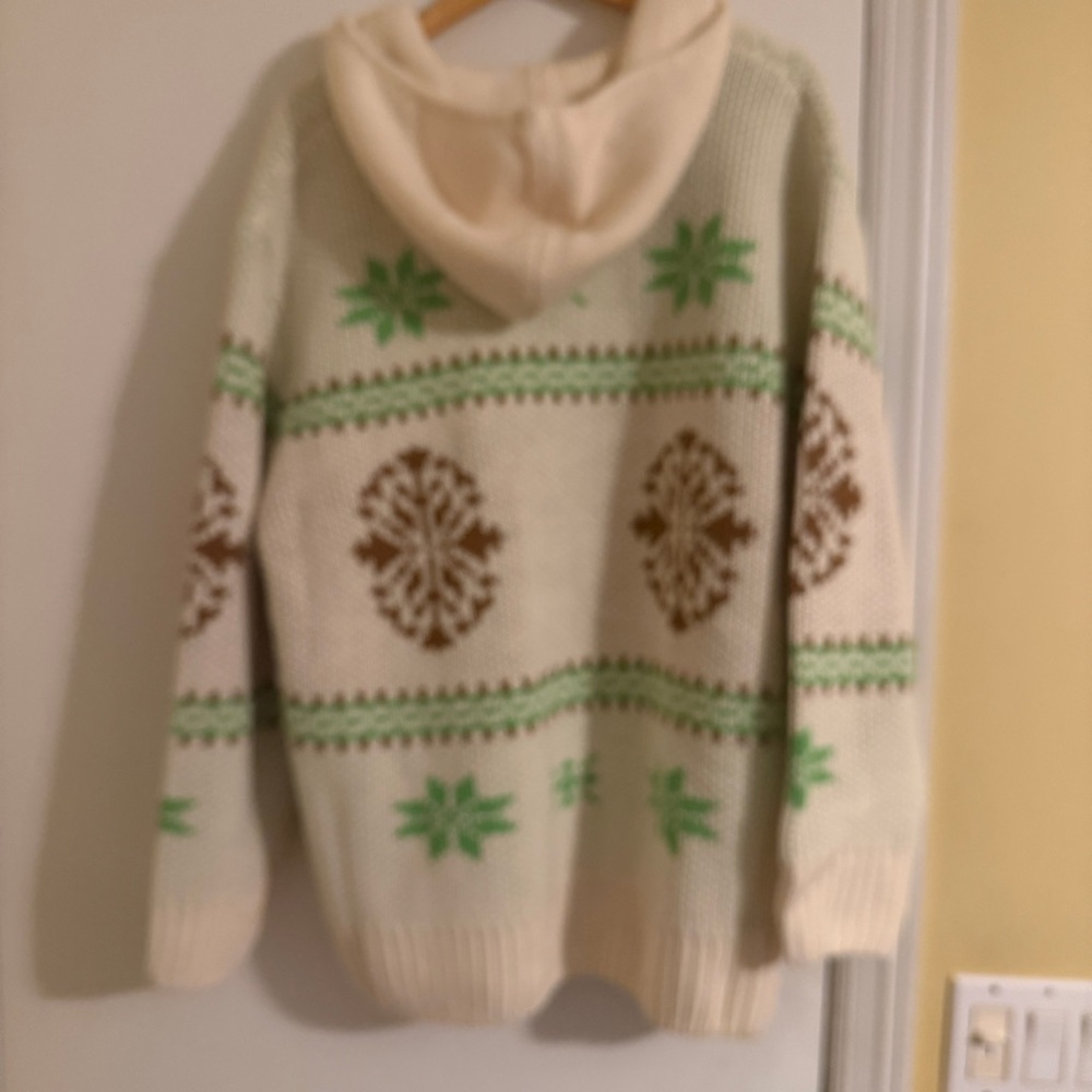 New BDG Madison Mountain Fair Isle Oversized Full-Zip Hoodie Sweater - Picture 9 of 13